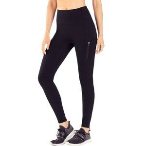 Fabletics Leggings Size Extra Small Black Trinity High-Waisted‎ Utility Zippers